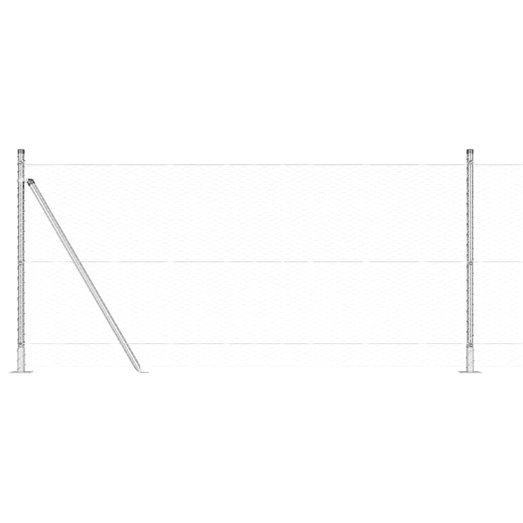 Stâlp de gard. Argintiu 10 x 0,8 m (plasă de 25 mm) Oțel