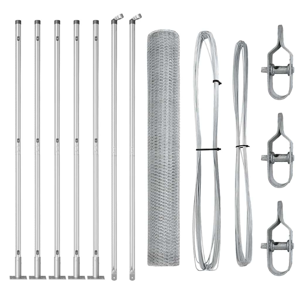 Stâlp de gard. Argintiu 10 x 1,2 m (plasă de 25 mm) Oțel