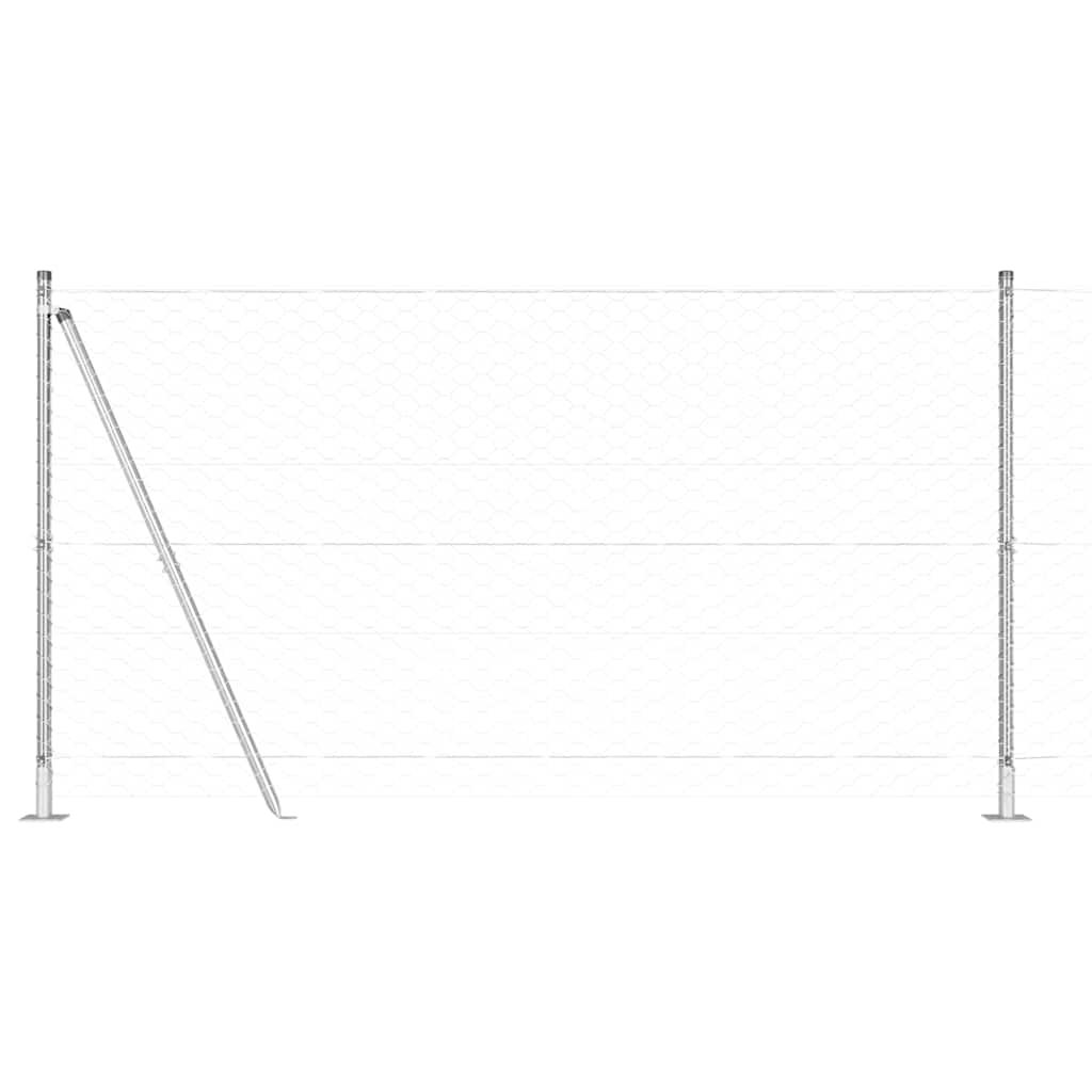 Stâlp de gard. Argintiu 10 x 1,2 m (plasă de 50 mm) Oțel