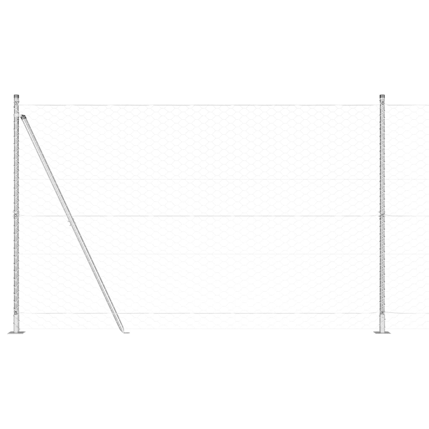 Stâlp de gard. Argintiu 10 x 1,5 m (plasă de 50 mm) Oțel