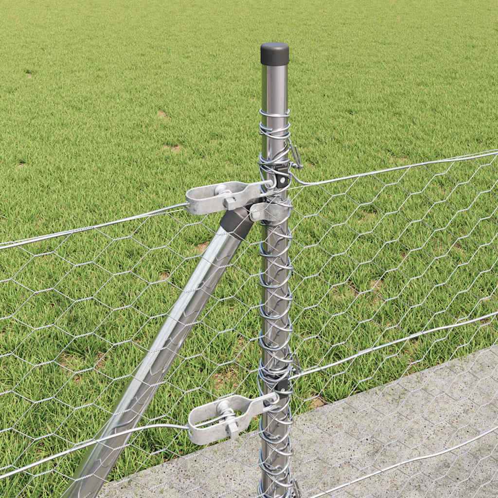 Stâlp de gard. Argintiu 50 x 0,5 m (plasă de 36 mm) Oțel