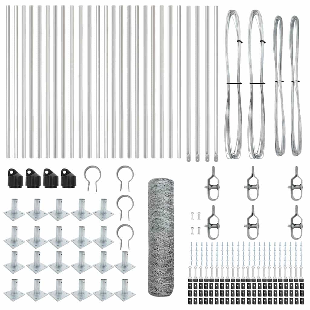 Stâlp de gard. Argintiu 50 x 0,5 m (plasă de 36 mm) Oțel