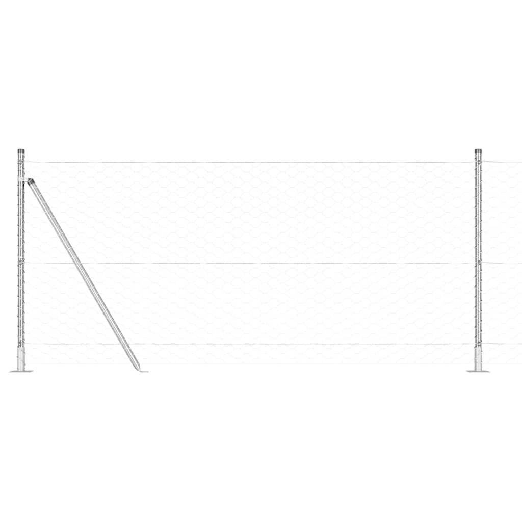 Stâlp de gard. Argintiu 50 x 0,8 m (plasă de 50 mm) Oțel