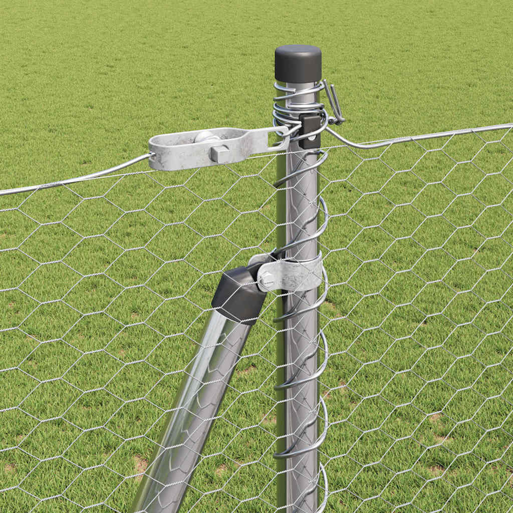Stâlp de gard. Argintiu 50 x 1,5 m (plasă de 25 mm) Oțel