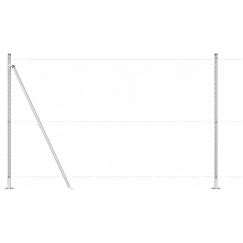 Stâlp de gard. Argintiu 50 x 1,5 m (plasă de 25 mm) Oțel