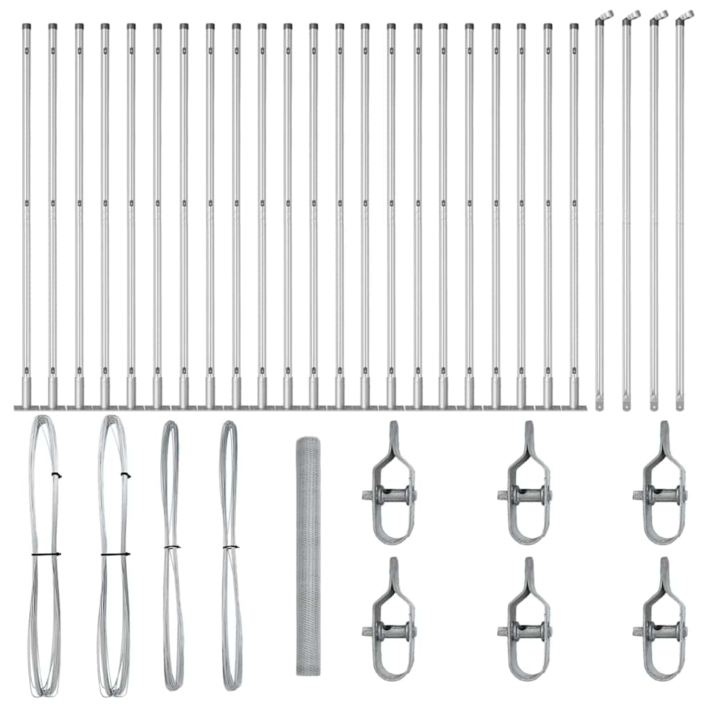 Stâlp de gard. Argintiu 50 x 1,5 m (plasă de 25 mm) Oțel