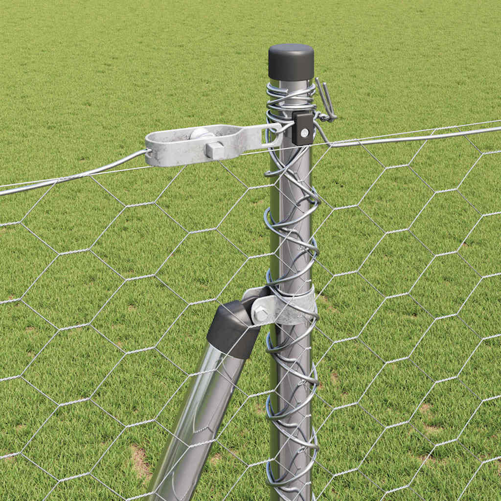 Stâlp de gard. Argintiu 50 x 1,5 m (plasă de 50 mm) Oțel