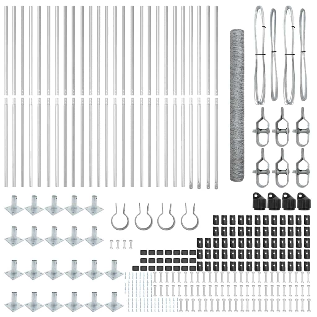 Stâlp de gard. Argintiu 50 x 1,6 m (plasă de 36 mm) Oțel