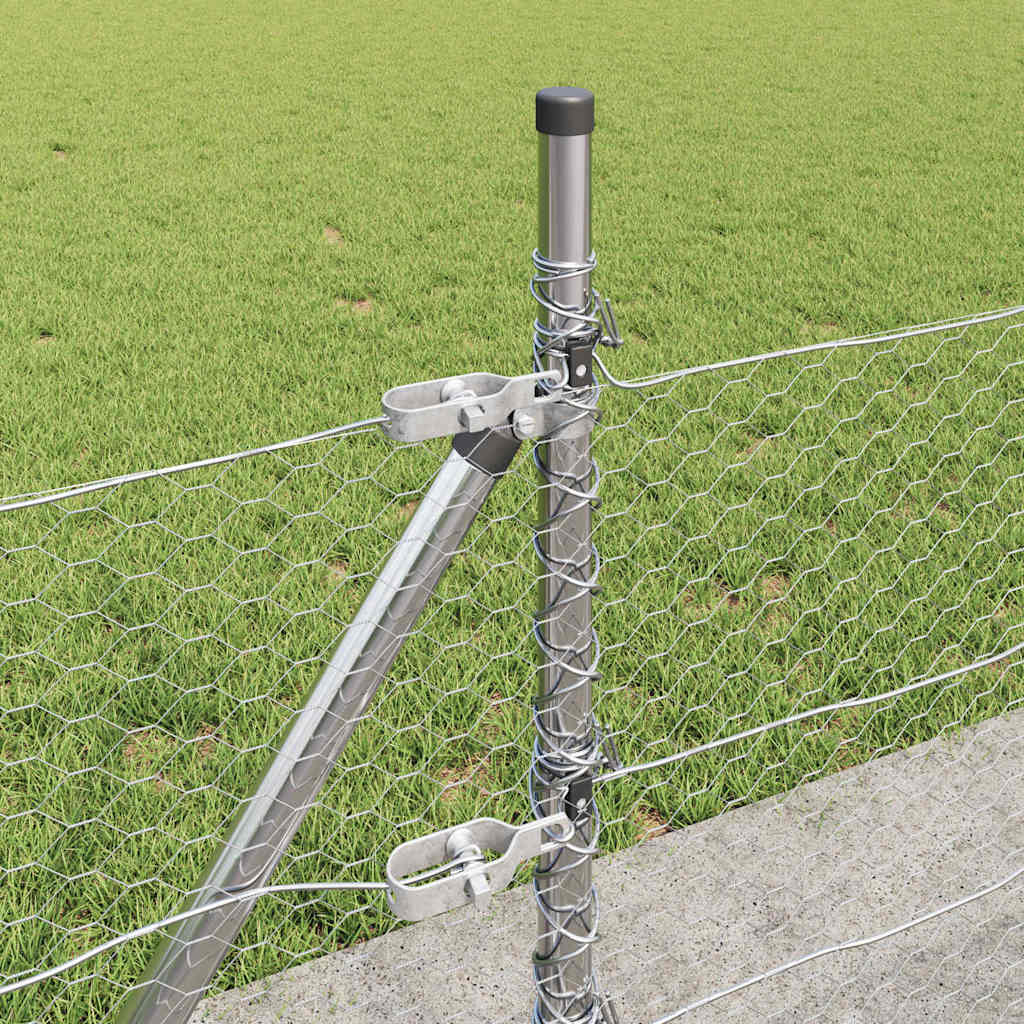 Stâlp de gard. Argintiu 100 x 0,5 m (plasă de 25 mm) Oțel