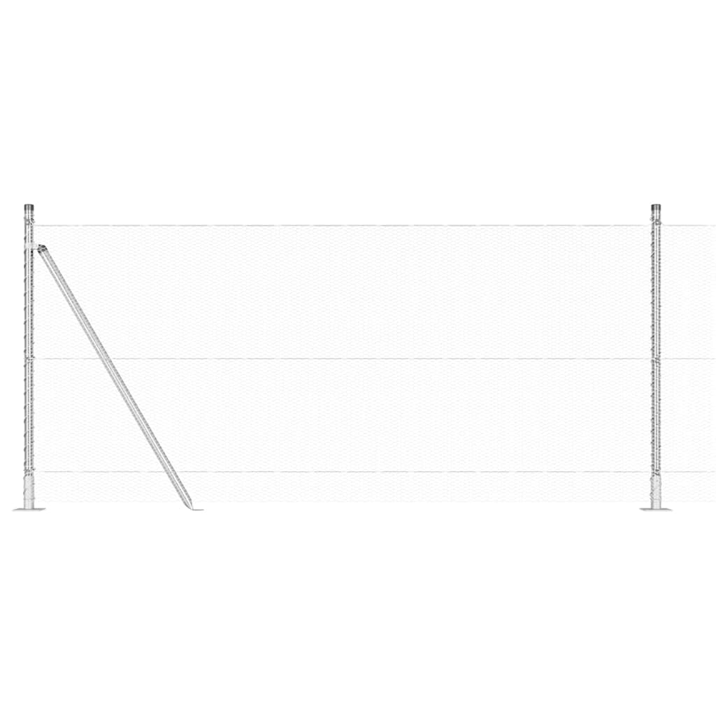 Stâlp de gard. Argintiu 100 x 0,8 m (plasă de 13 mm) Oțel