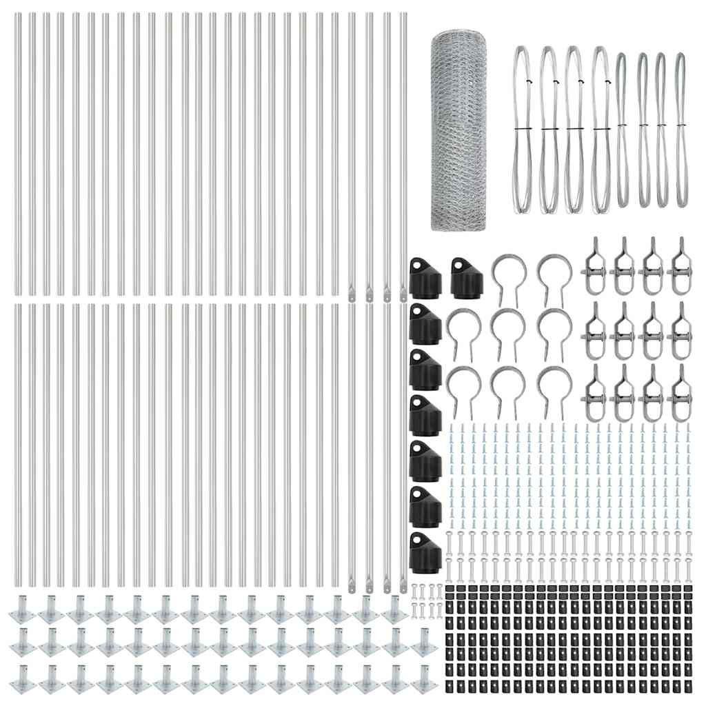 Stâlp de gard. Argintiu 100 x 0,8 m (plasă de 13 mm) Oțel