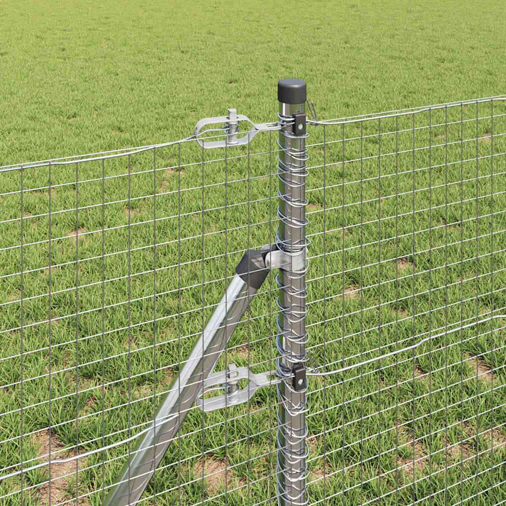 Stâlp de gard. Argintiu 10 x 0,4 m (plasă 25 x 25 mm) Oțel