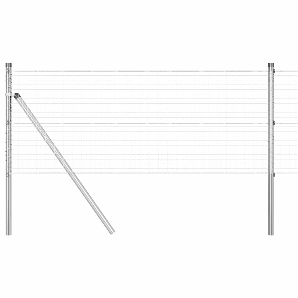 Stâlp de gard. Argintiu 10 x 0,4 m (plasă 25 x 25 mm) Oțel