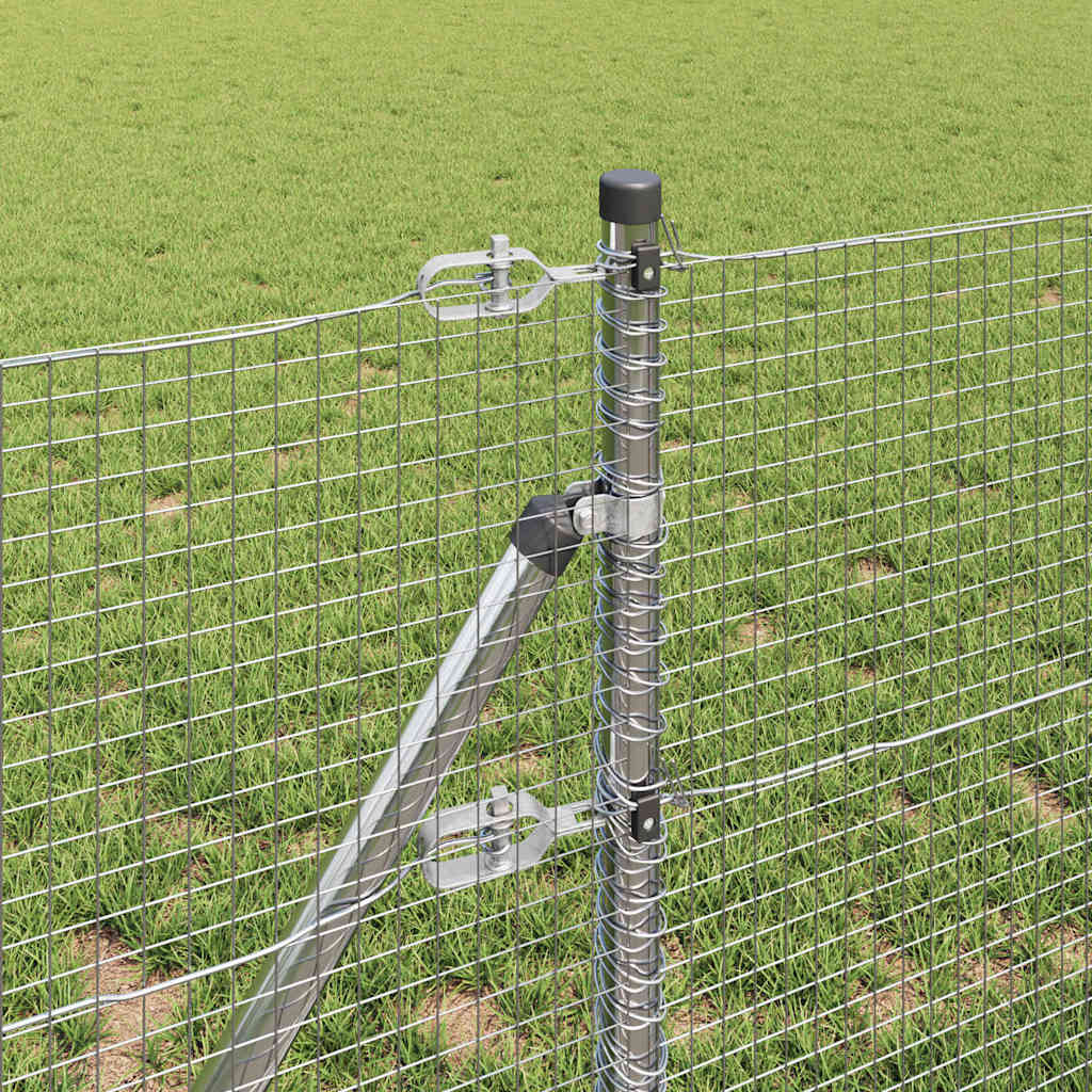 Stâlp de gard. Argintiu 10 x 0,5 m (rulou de plasă 19 x 19 mm)