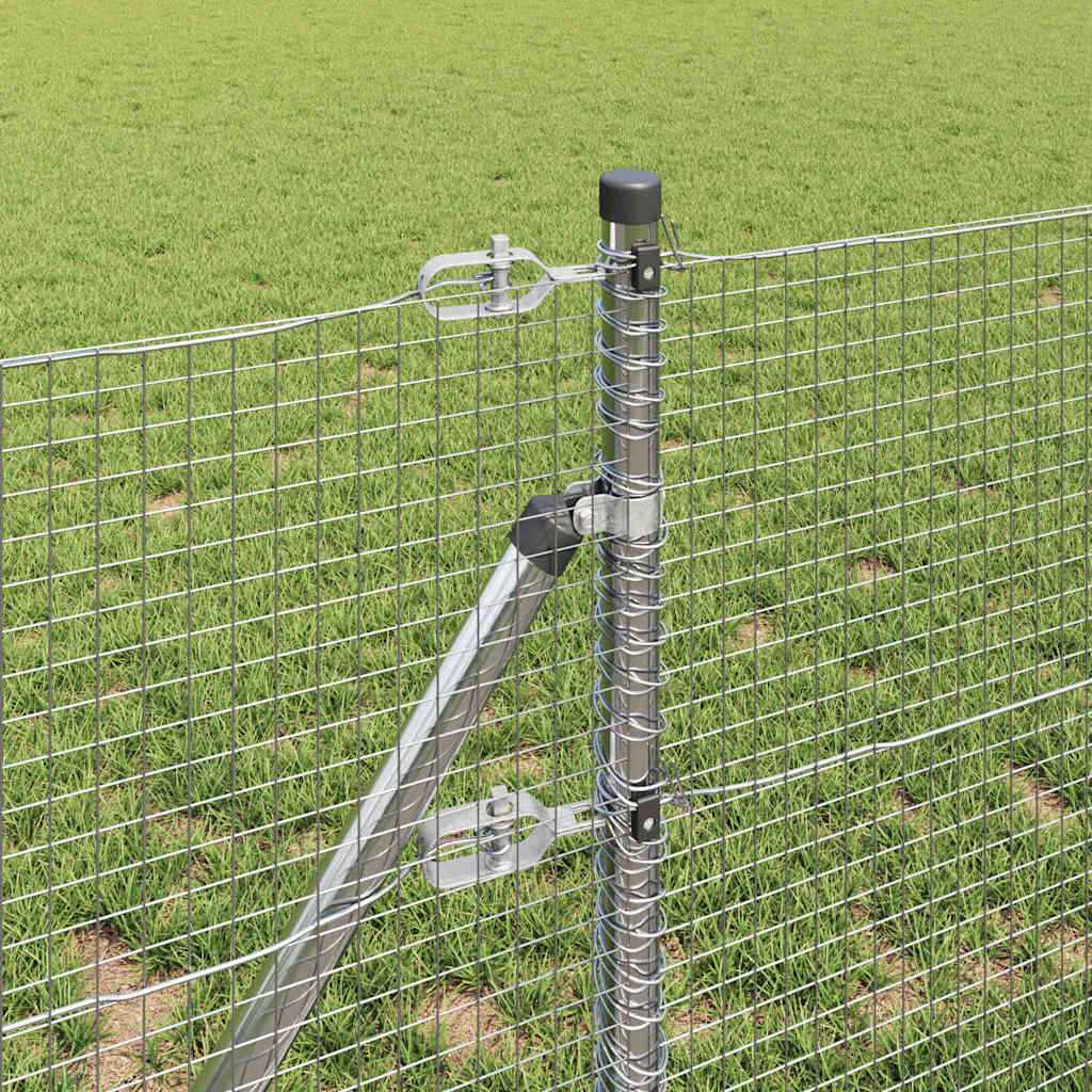 Stâlp de gard. Argintiu 25 x 0,6 m (plasă 19 x 19 mm) Oțel