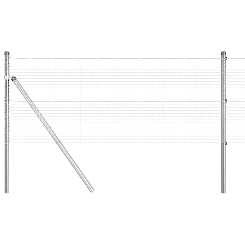 Stâlp de gard. Argintiu 50 x 0,8 m (plasă 19 x 19 mm) Oțel