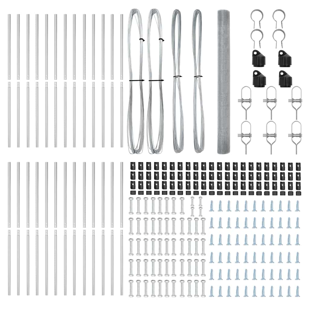 Stâlp de gard. Argintiu 50 x 1,5 m (plasă 16 x 16 mm) Oțel