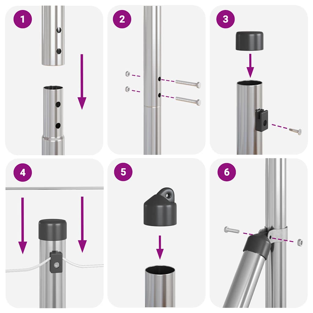 Stâlp de gard. Argintiu 50 x 1,5 m (plasă 16 x 16 mm) Oțel