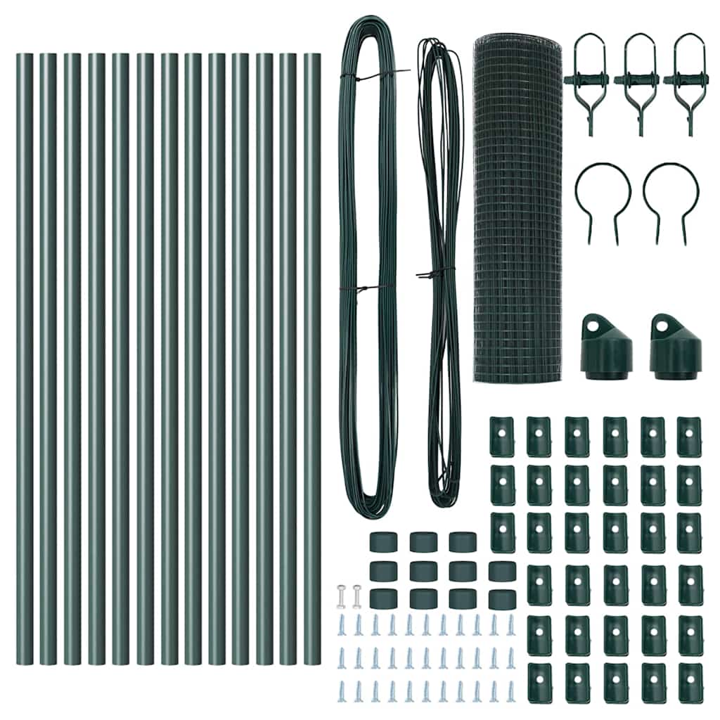 Stâlp de gard. Verde 25 x 0,5 m (rulou de plasă 16 x 16 mm)