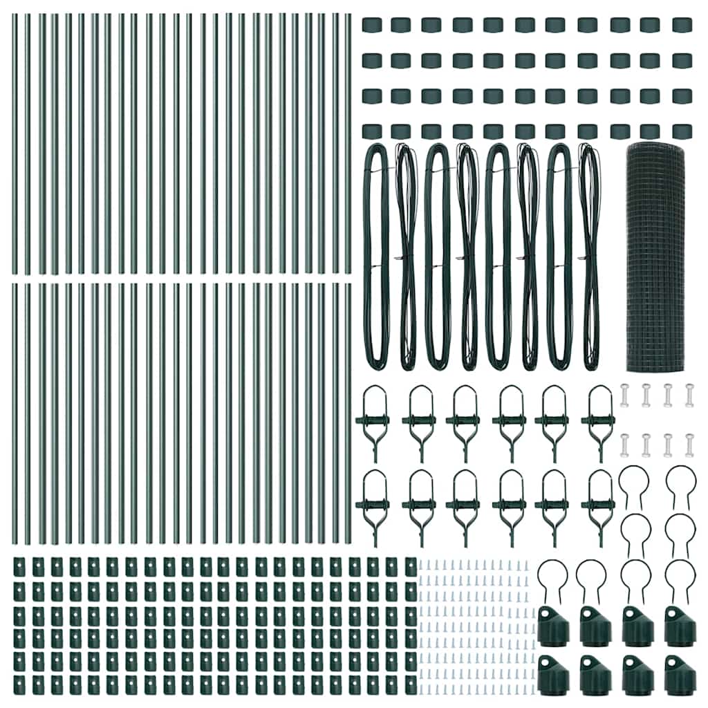 Stâlp de gard. Verde 100 x 0,8 m (plasă 12 x 12 mm) Oțel și PVC