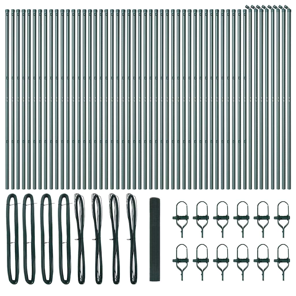 Stâlp de gard. Verde 100 x 1 m (plasare de 12 x 12 mm)