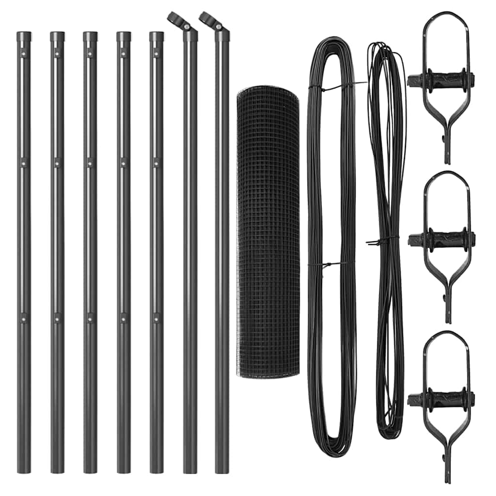 Stâlp de gard. Gri 10 x 0,4 m (dimensiune mesh 16 x 16 mm)