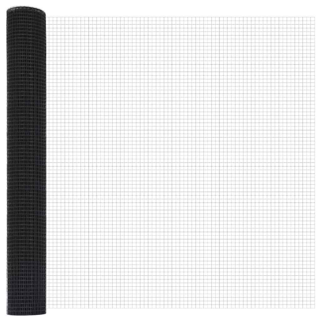 Stâlp de gard. Gri 25 x 1,4 m (rulou de 19 x 19 mm) Oțel și PVC