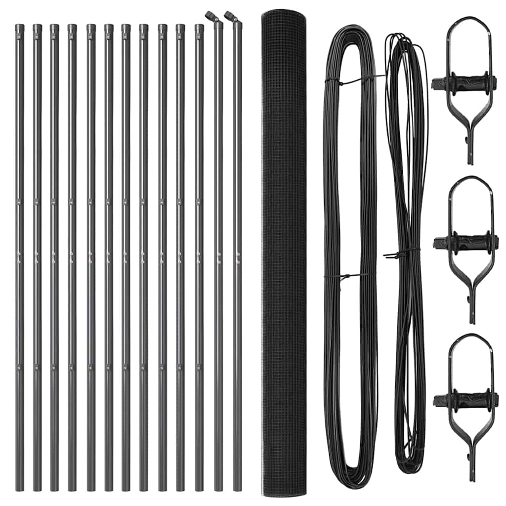 Stâlp de gard. Gri 25 x 1,5 m (plasă de 25 x 25 mm) Oțel