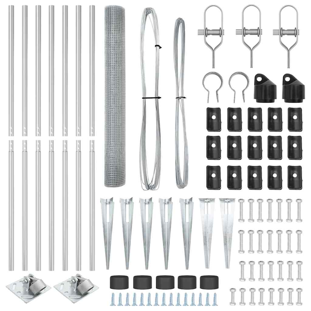 Stâlp de gard. Argintiu 10 x 1,4 m (plasă 19 x 19 mm) Oțel