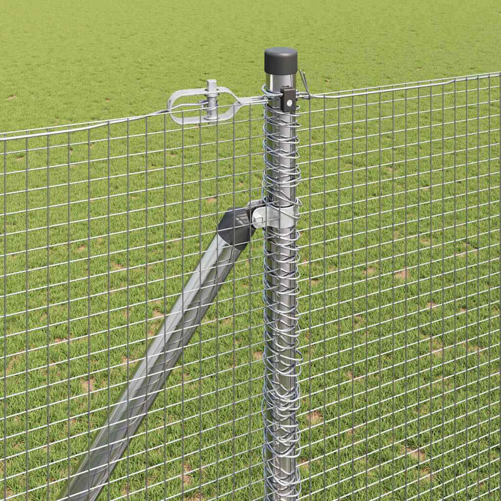 Stâlp de gard. Argintiu 10 x 1,6 m (plasă 16 x 16 mm) Oțel