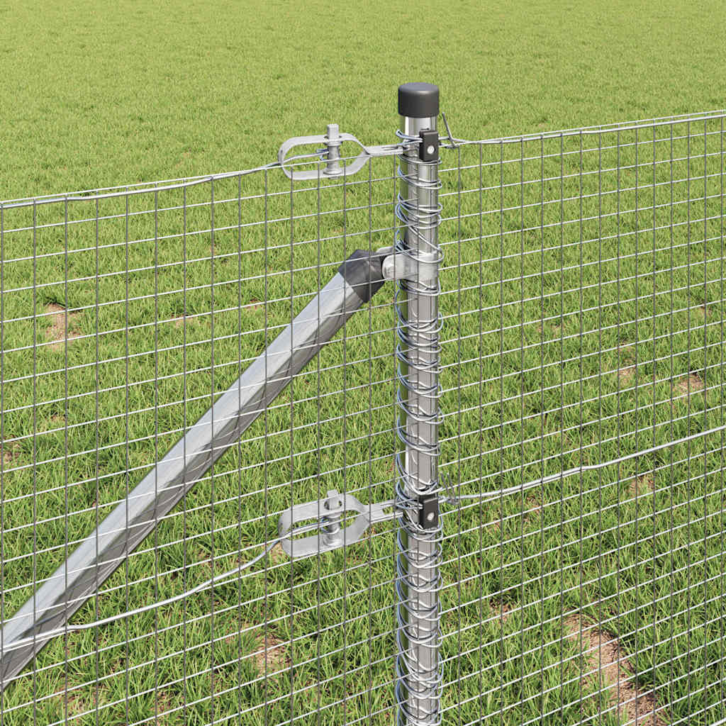 Stâlp de gard. Argintiu 50 x 0,5 m ( plasă 19 x 19 mm) Oțel
