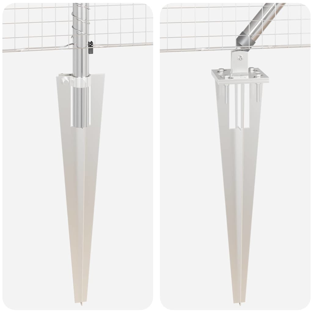 Stâlp de gard. Argintiu 50 x 0,5 m (25 x 25 mm plasă) Oțel