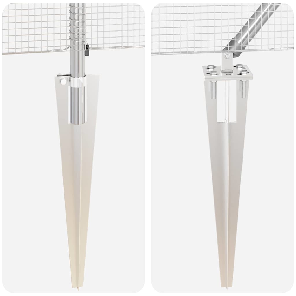 Stâlp de gard. Argintiu 50 x 0,6 m (plasă 12 x 12 mm) Oțel