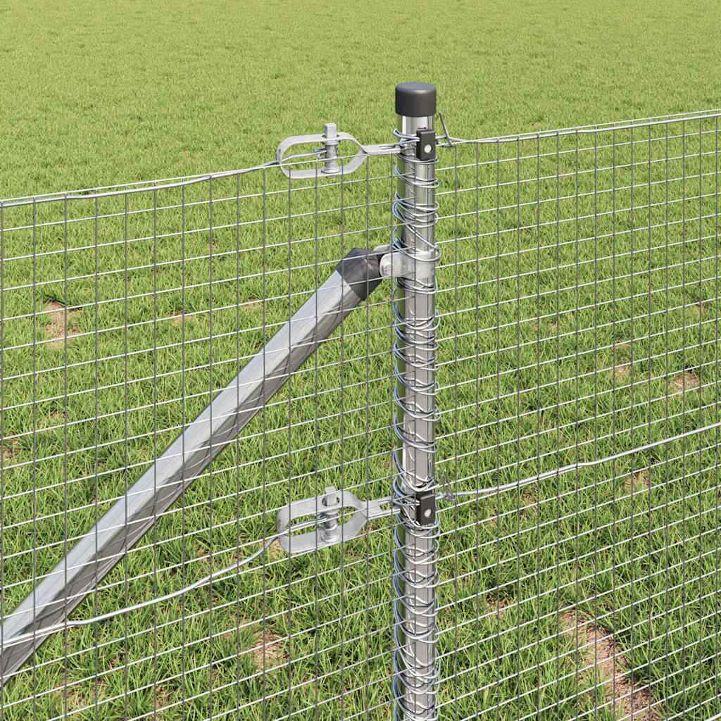Stâlp de gard. Argintiu 50 x 0,8 m (plasă 19 x 19 mm) Oțel