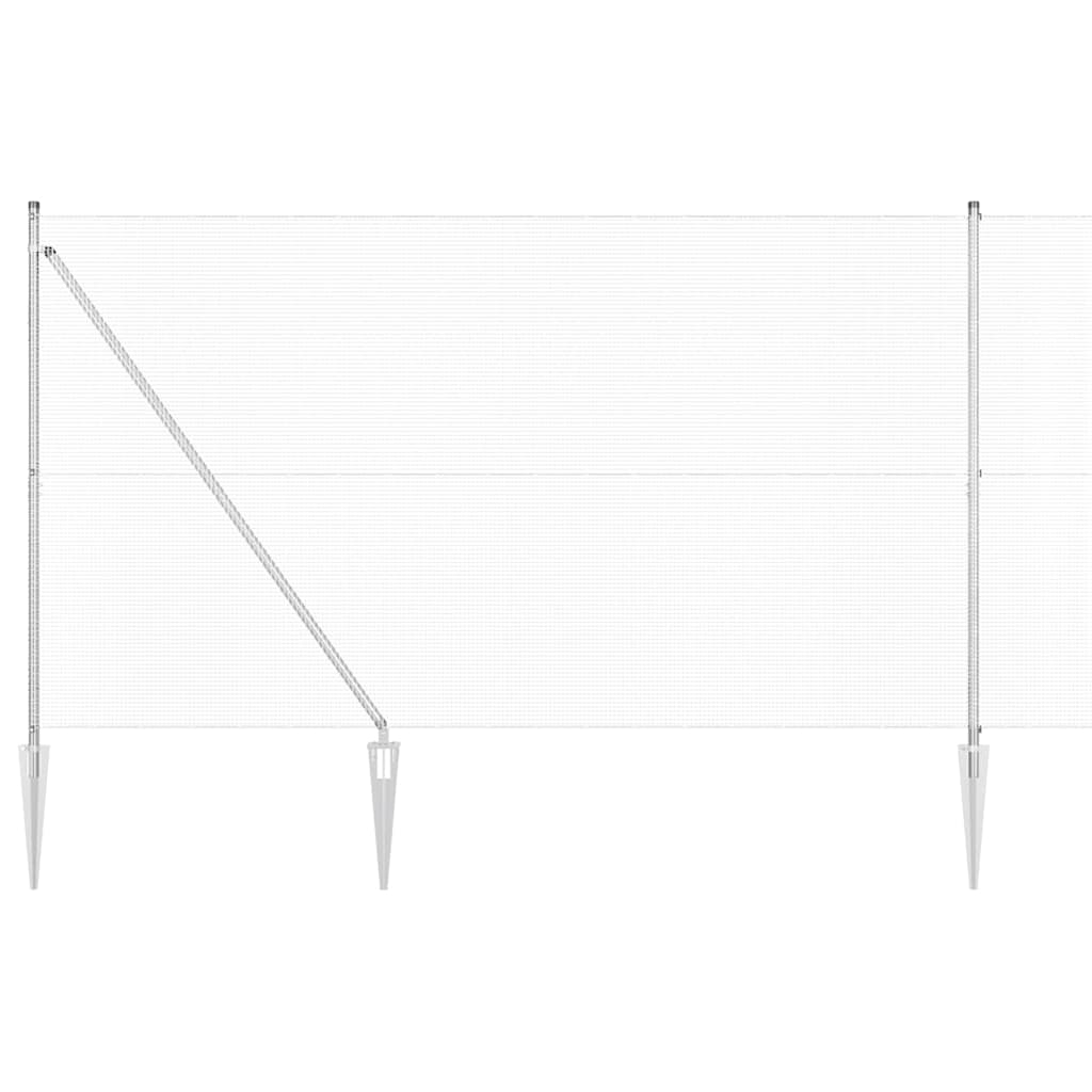 Stâlp de gard. Argintiu 50 x 1,5 m ( plasă 12 x 12 mm) Oțel