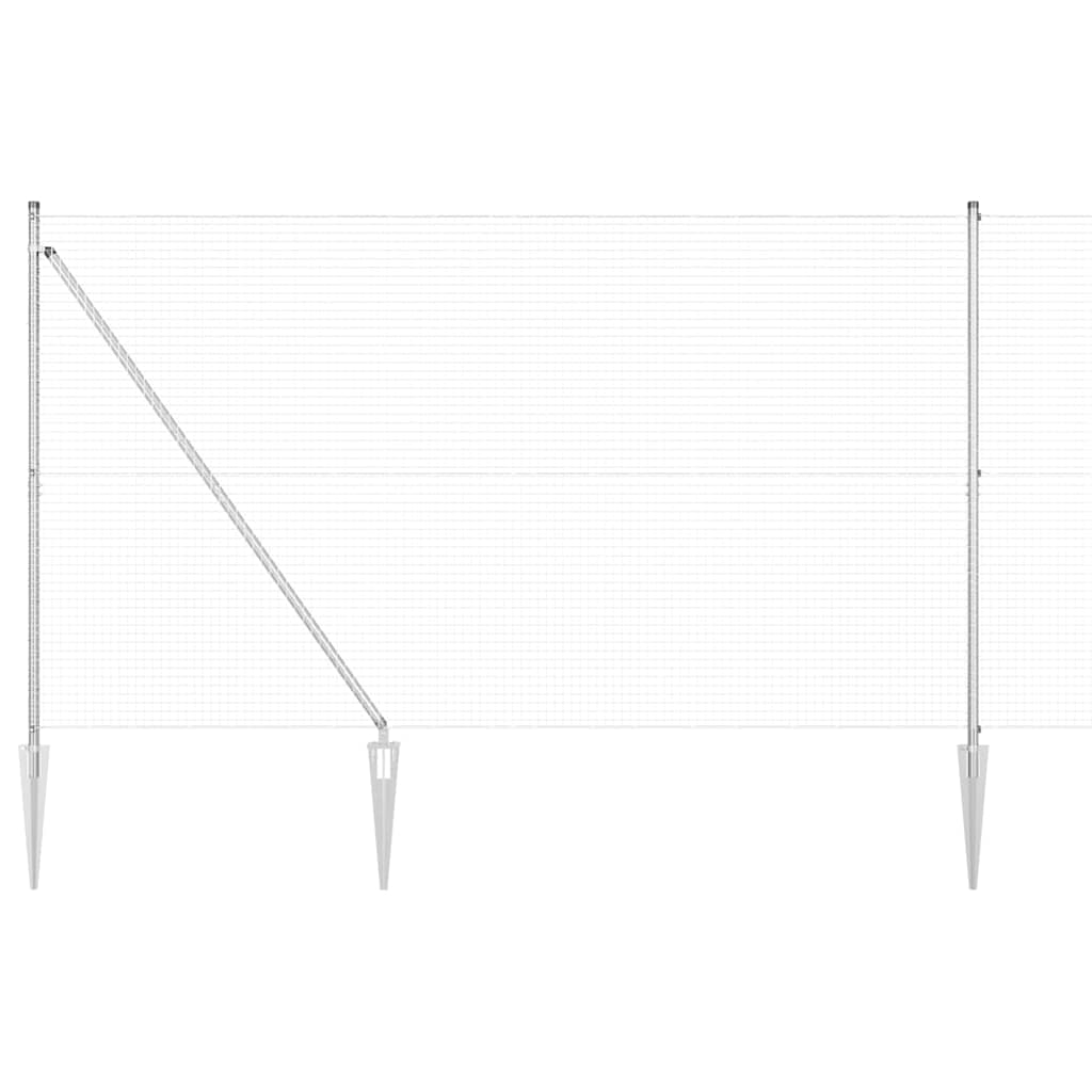 Stâlp de gard. Argintiu 50 x 1,5 m (rulou de plasă 25 x 25 mm)