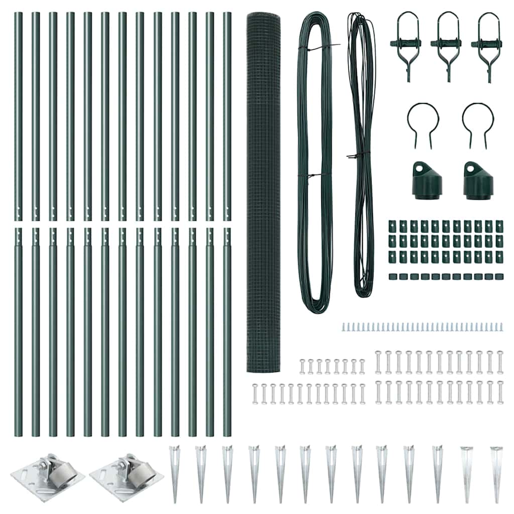 Stâlp de gard. Verde 25 x 1,5 m (plasă de 25 x 25 mm) Oțel