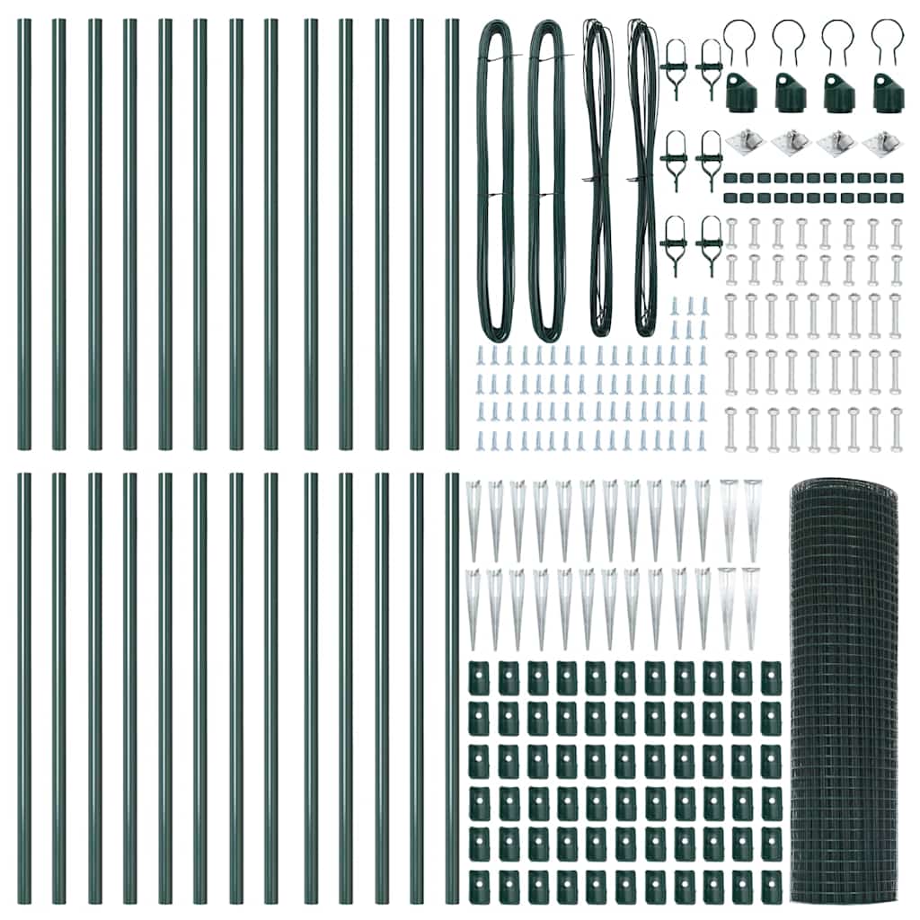 Stâlp de gard. Verde 50 x 0,5 m (plasă 12 x 12 mm) Oțel și PVC