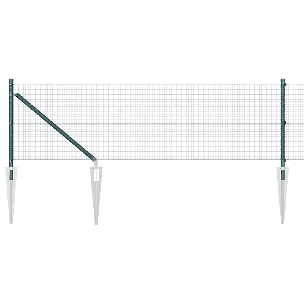 Stâlp de gard. Verde 50 x 0,6 m (plasă 12 x 12 mm) Oțel și PVC