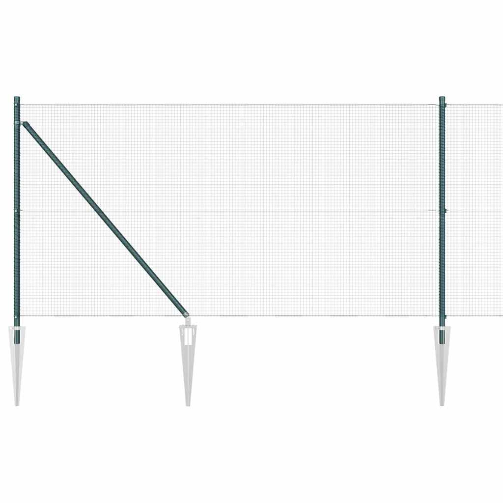 Stâlp de gard. Verde 50 x 1 m (plasă 16 x 16 mm) Oțel și PVC