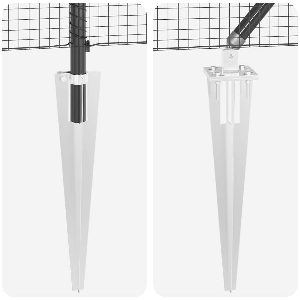 Stâlp de gard. Gri 50 x 1,2 m (plasă 19 x 19 mm) Oțel și PVC