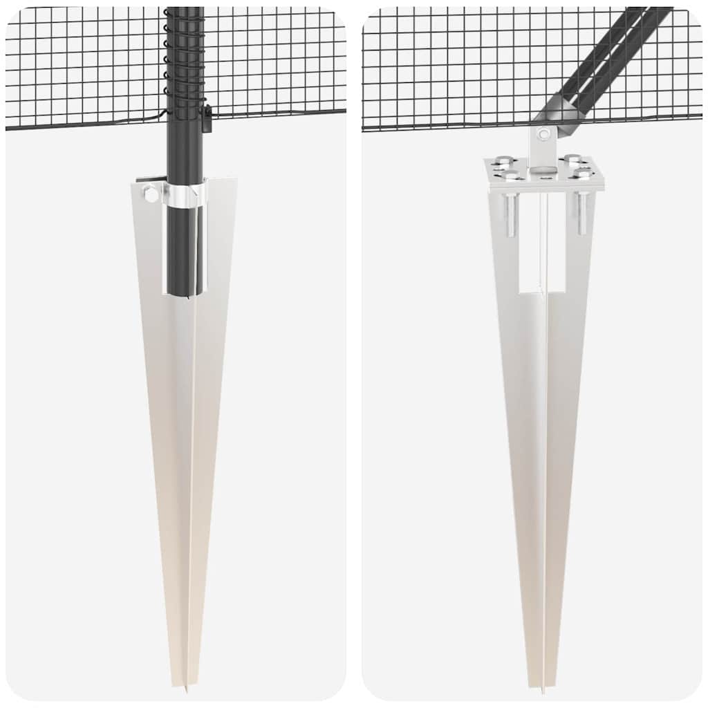 Stâlp de gard. Gri 50 x 1,4 m (plasă 12 x 12 mm) Oțel și PVC