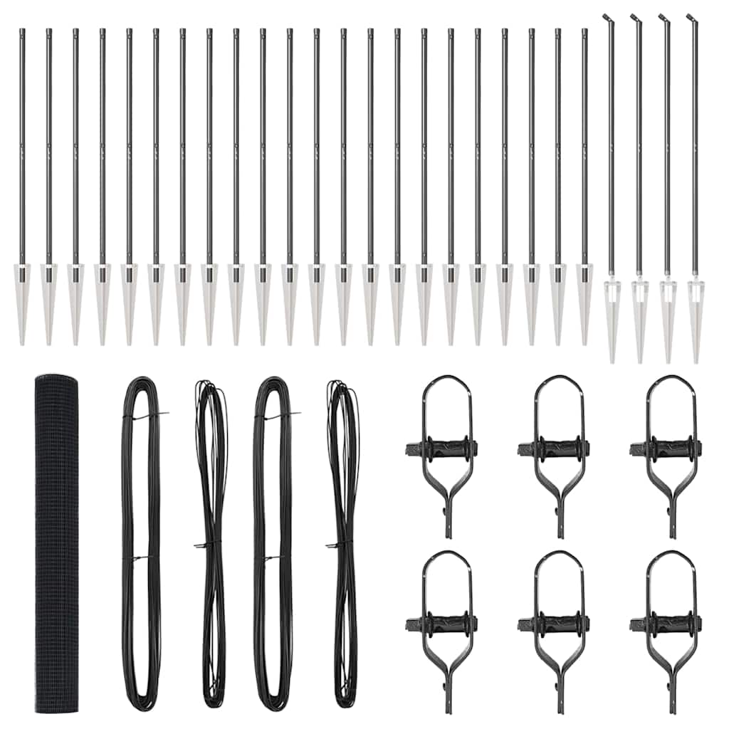 Stâlp de gard. Gri 50 x 1,4 m (plasă 12 x 12 mm) Oțel și PVC