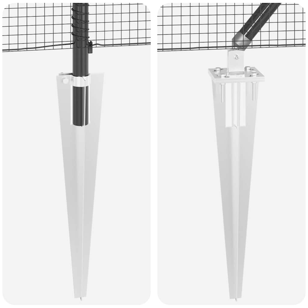 Stâlp de gard. Gri 50 x 1,5 m (plasă 16 x 16 mm) Oțel și PVC