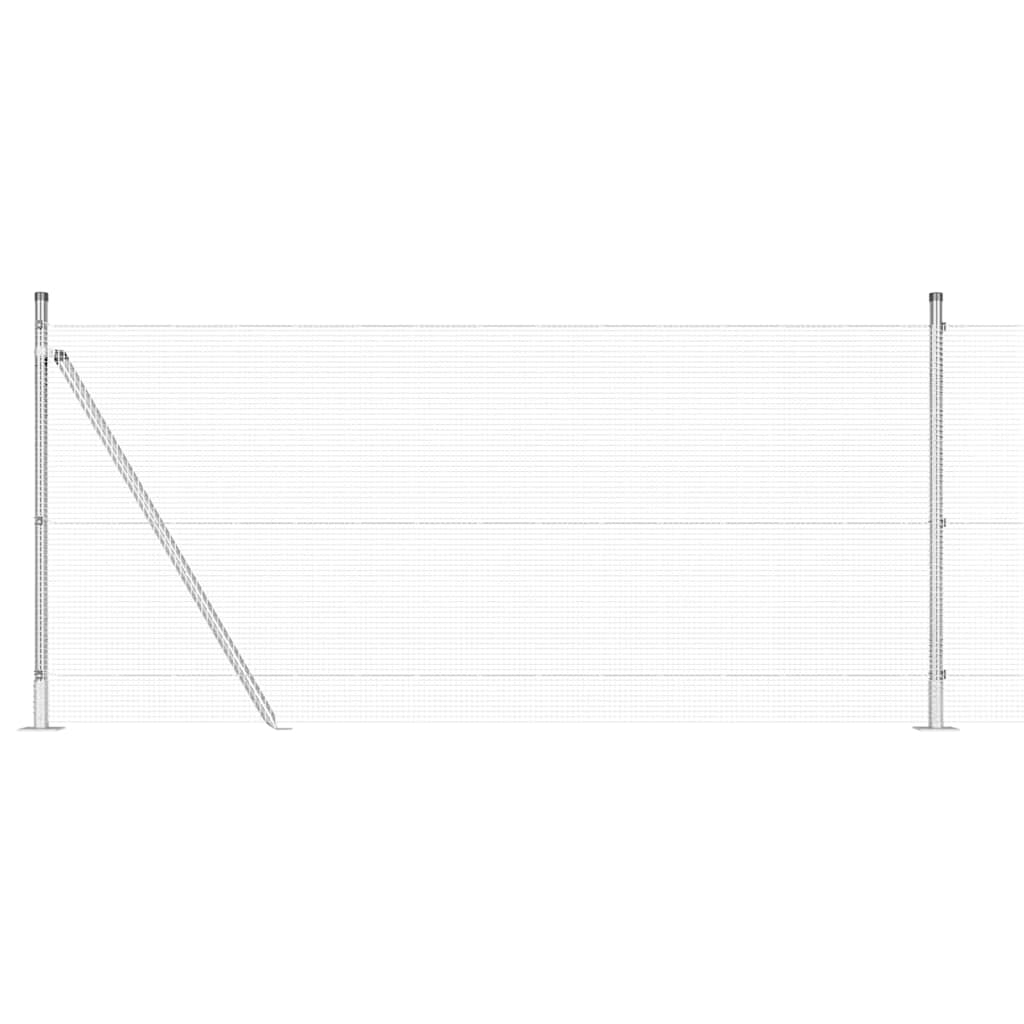 Stâlp de gard. Argintiu 50 x 1 m (rulou de plasă 12 x 12 mm)