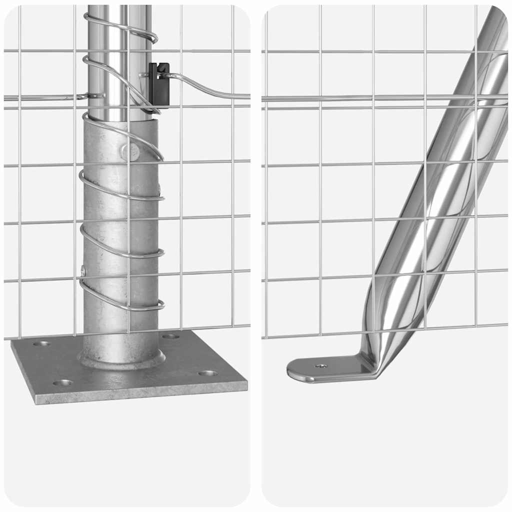 Stâlp de gard. Argintiu 50 x 1 m (plasă 25 x 25 mm) Oțel