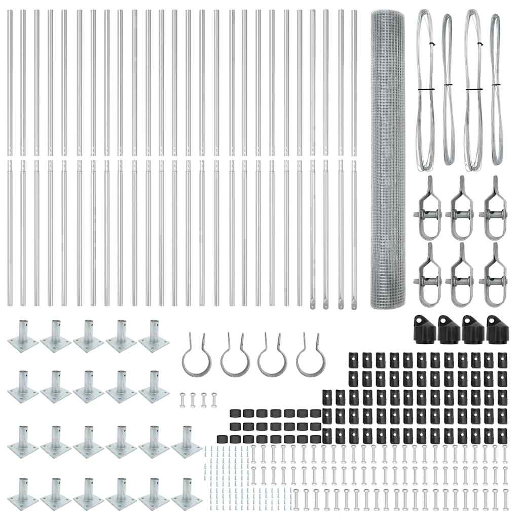 Stâlp de gard. Argintiu 50 x 1,2 m (plasã de 12 x 12 mm) Oțel