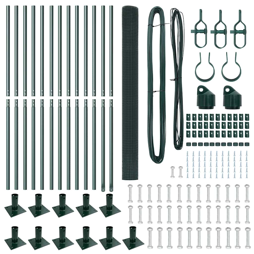 Stâlp de gard. Verde 25 x 1,5 m (plasă de 25 x 25 mm) Oțel