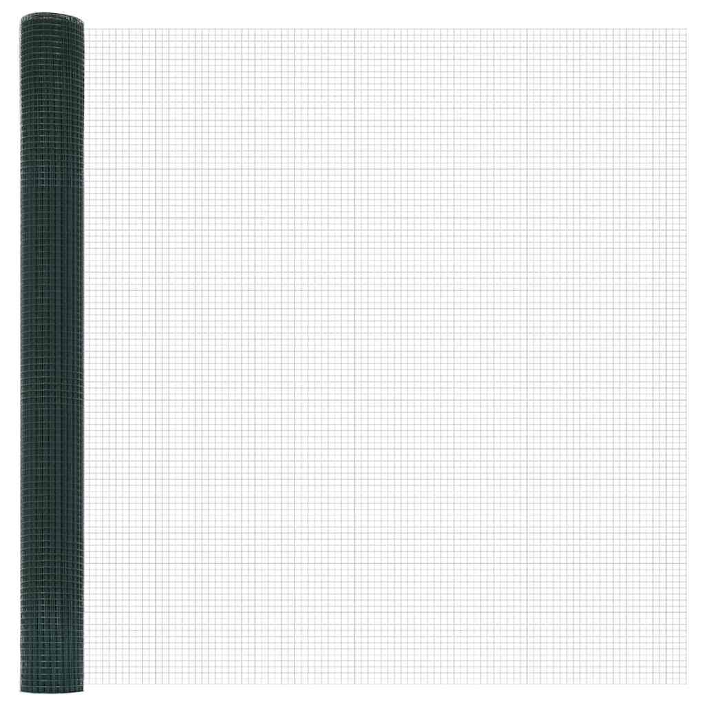 Stâlp de gard. Verde 25 x 1,5 m (plasă de 25 x 25 mm) Oțel