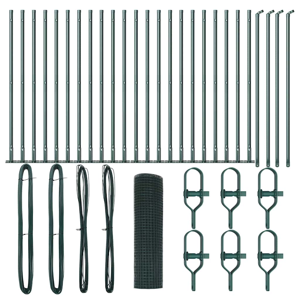 Stâlp de gard. Verde 50 x 1 m (plasă 19 x 19 mm) Oțel și PVC